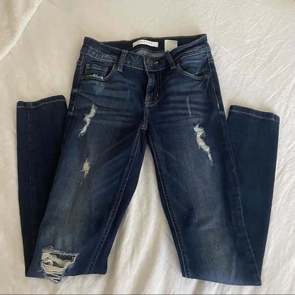 Dark Wash Ripped Jeans - Picture 1 of 3